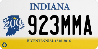 IN license plate 923MMA