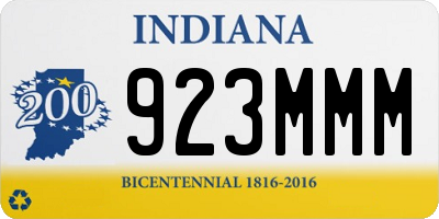 IN license plate 923MMM