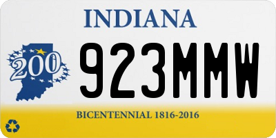 IN license plate 923MMW