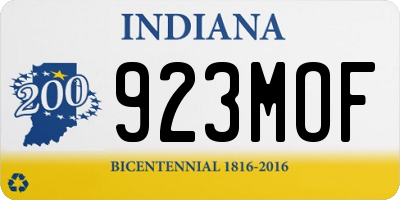 IN license plate 923MOF