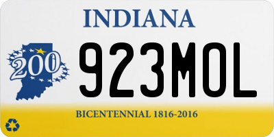 IN license plate 923MOL