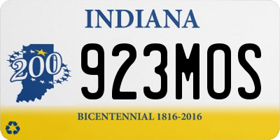 IN license plate 923MOS