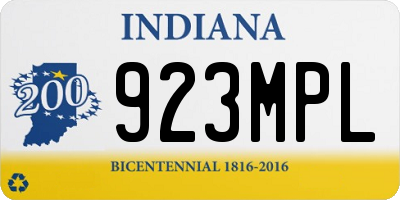 IN license plate 923MPL