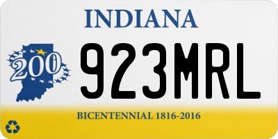 IN license plate 923MRL