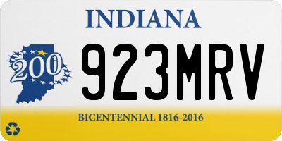 IN license plate 923MRV