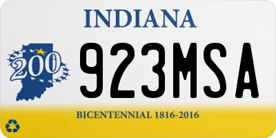 IN license plate 923MSA