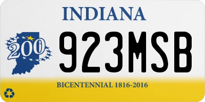 IN license plate 923MSB