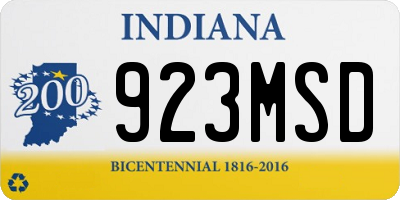 IN license plate 923MSD