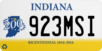 IN license plate 923MSI