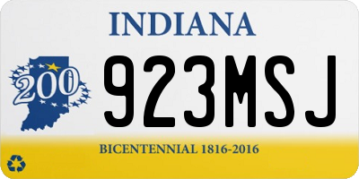 IN license plate 923MSJ
