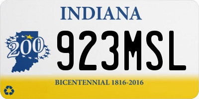 IN license plate 923MSL