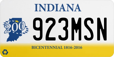 IN license plate 923MSN