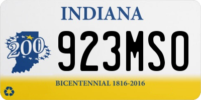 IN license plate 923MSO
