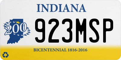 IN license plate 923MSP
