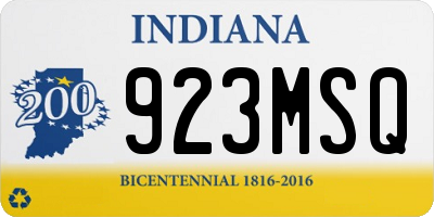 IN license plate 923MSQ