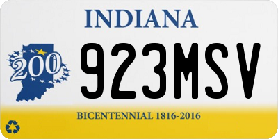 IN license plate 923MSV