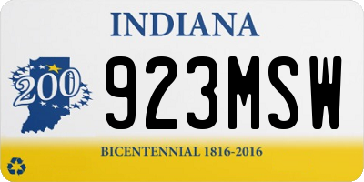 IN license plate 923MSW