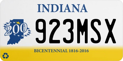 IN license plate 923MSX