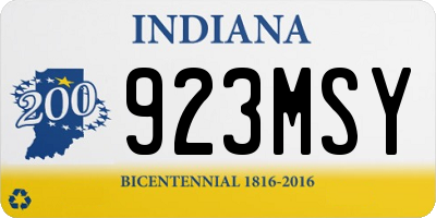 IN license plate 923MSY