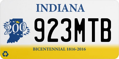 IN license plate 923MTB