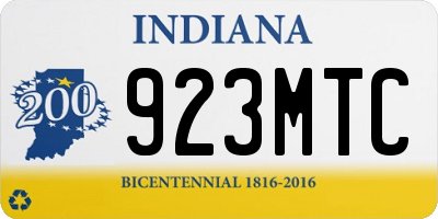 IN license plate 923MTC