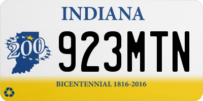 IN license plate 923MTN