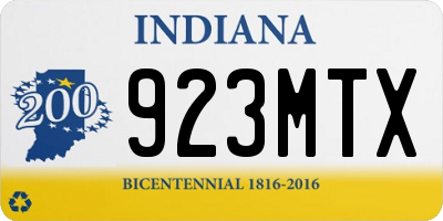 IN license plate 923MTX