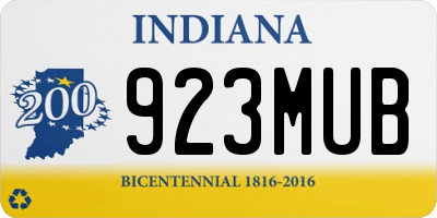 IN license plate 923MUB