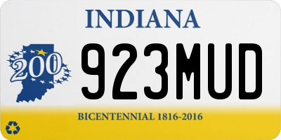 IN license plate 923MUD
