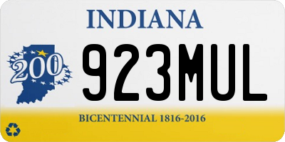 IN license plate 923MUL