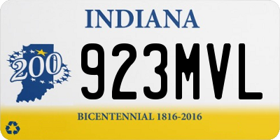 IN license plate 923MVL