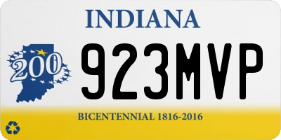 IN license plate 923MVP