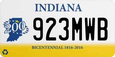 IN license plate 923MWB
