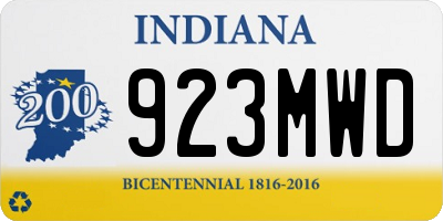 IN license plate 923MWD