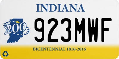 IN license plate 923MWF