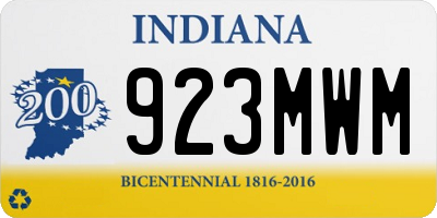 IN license plate 923MWM