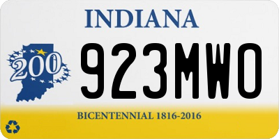 IN license plate 923MWO