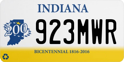 IN license plate 923MWR