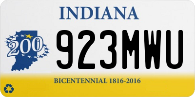 IN license plate 923MWU