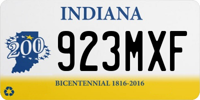 IN license plate 923MXF