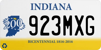 IN license plate 923MXG