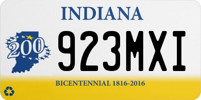 IN license plate 923MXI