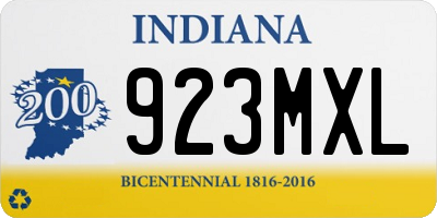 IN license plate 923MXL