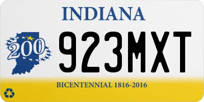 IN license plate 923MXT