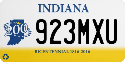 IN license plate 923MXU