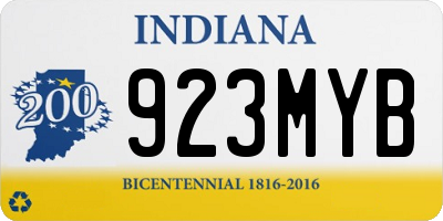 IN license plate 923MYB