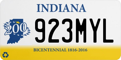 IN license plate 923MYL