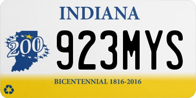 IN license plate 923MYS