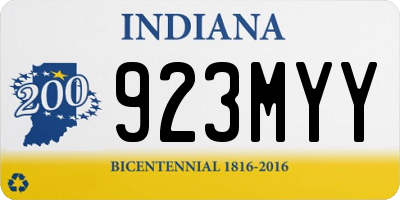 IN license plate 923MYY