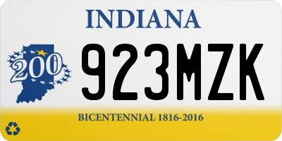 IN license plate 923MZK